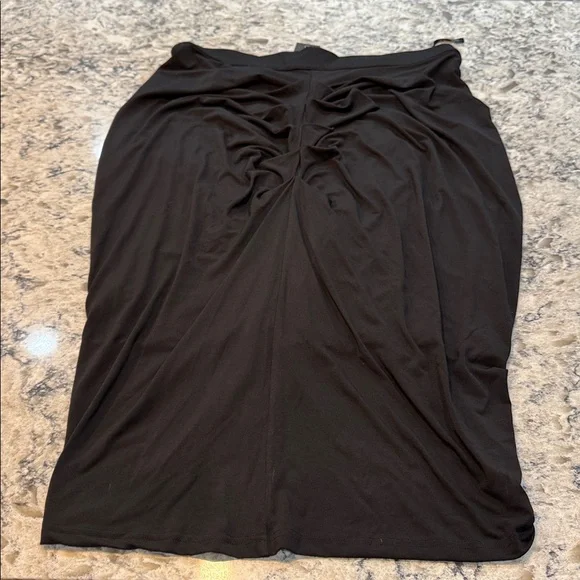 City Chic | Ruched Zip Up Draped Skirt in Black Size M Medium 18 - Picture 14 of 15